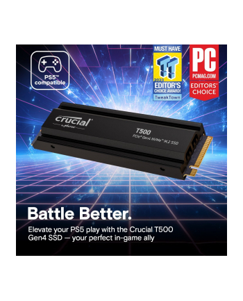 crucial Dysk SSD T500 4TB M.2 NVMe 2280 PCIe 4.0 7400/7000 Radiator
