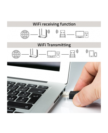 qoltec Adapter bezprzewodowy Ultra szybki mini WiFi Standard AC | BT 4.0USB | 600Mbps