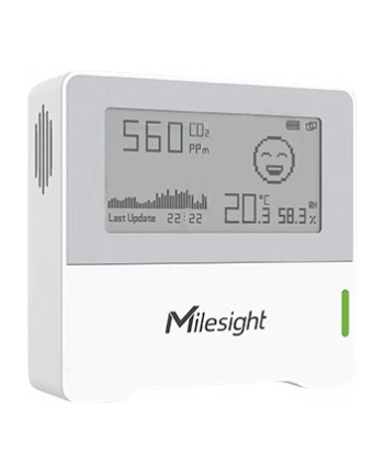 IoT Milesight Czujnik Monitorujący Warunki Wewnętrzne Sensor LoRaWAN Temp. Humidity CO2 E-Ink / Wyświetlacz