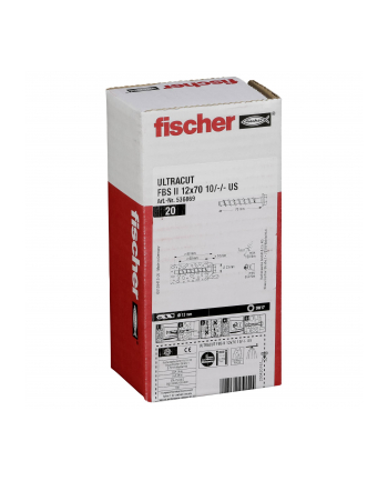 Fischer Ultracut Fbs II Wkręty 12x70 10/-/- Us 20szt. 536869