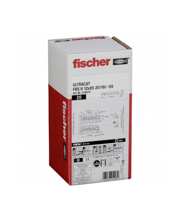 Fischer Ultracut Fbs II Wkręty 12x85 25/10/- Us 20szt. 536870