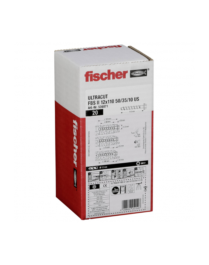 Fischer Ultracut Śruba do Betonu FBS II 12x110 50/35/10 US 536871 główny