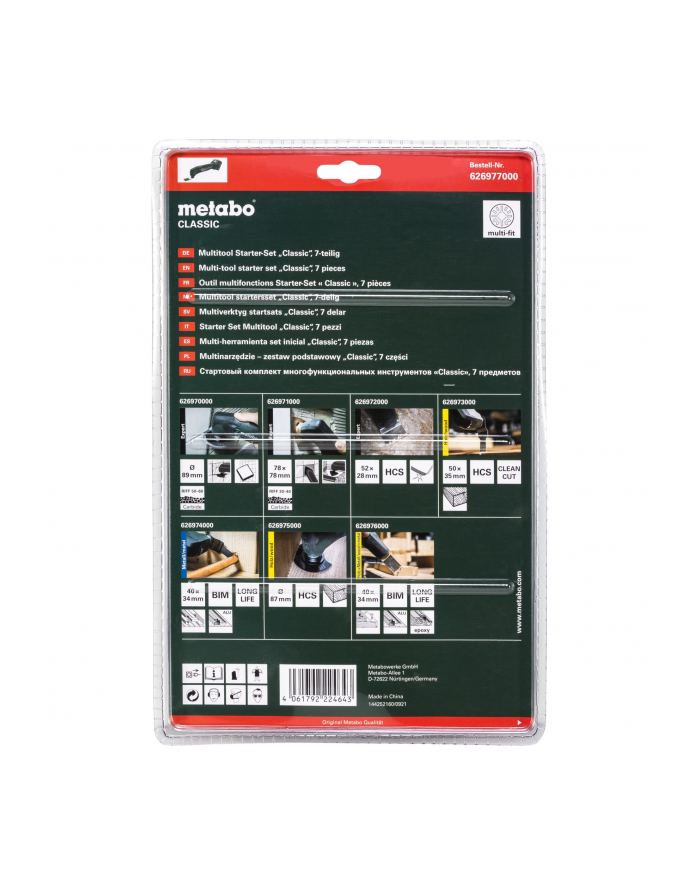 Metabo Zestaw Podstawowy Classic  7Szt. 626977000 główny
