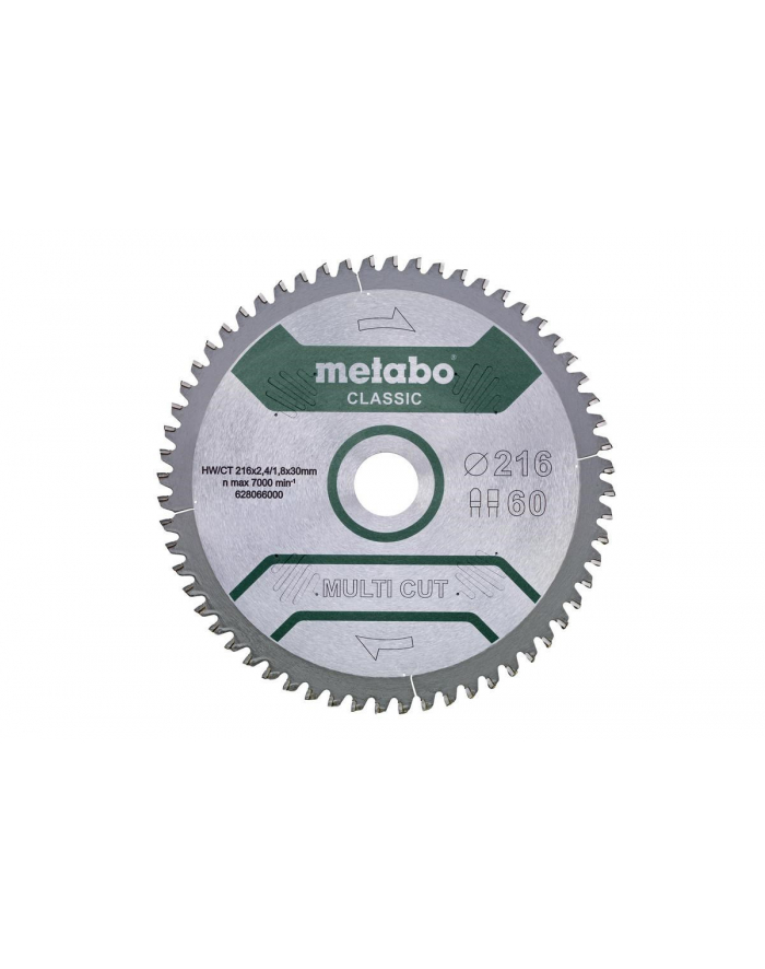 Metabo Piła tarczowa HW/CT 216x30 60 zębów Metabo 628066000 główny