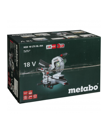 Akumulatorowa ukośnica Metabo KGS 18 LTX BL 254 z funkcją posuwu - 2 akumulatory Li-Power 18V/5.2Ah