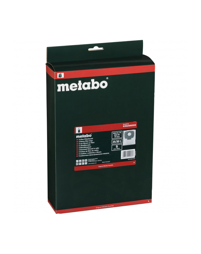 Metabo Worek filtrującyASA25/30 Vlies  5 sztuk, 25-30 l główny