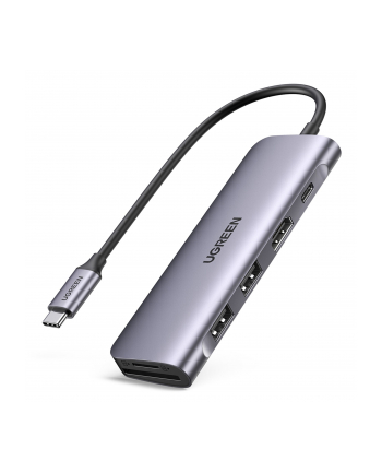 Ugreen Adapter 5w1 Hub USB-C do 2x USB 3.0 + HDMI + SD/MicroSD + PD (70411)
