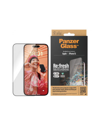 Panzerglass Szkło Hartowane Refresh Ultra Wide Fit Easy Aligner Do Apple Iphone 15