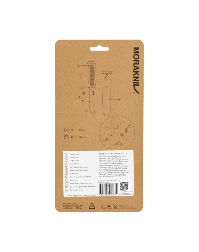 Mora Nóż Kansbol Stainless Z Zestawem Survivalowym Burnt Orange główny