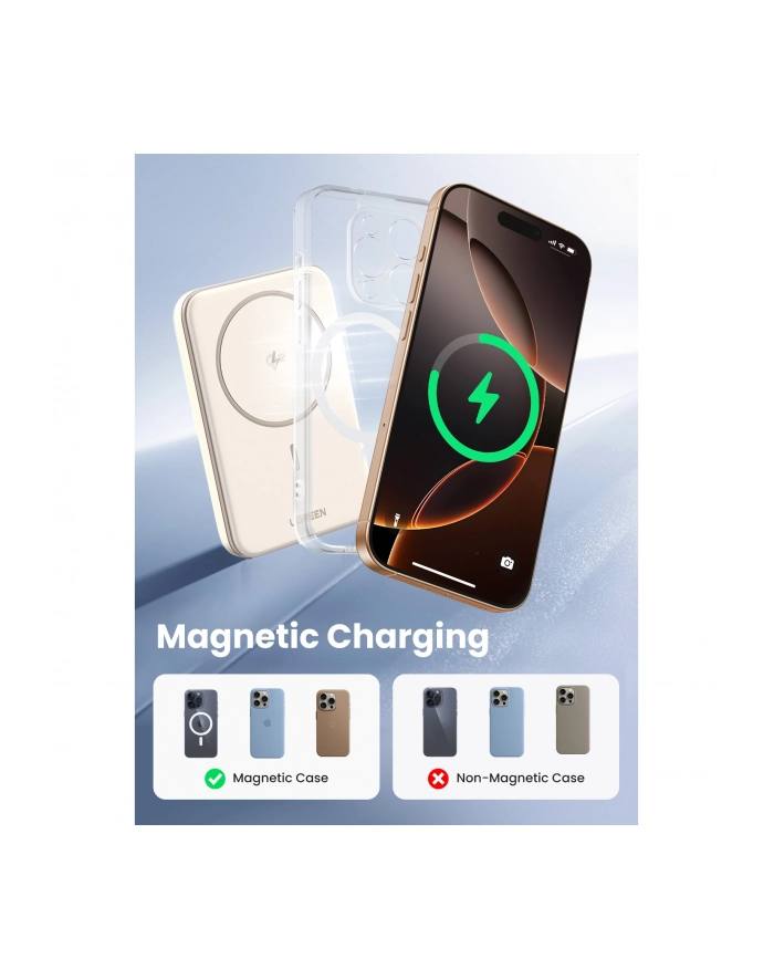 Ugreen Magnetic wireless Powerbank - Beżowy - 50000 mAh główny