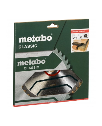 Metabo Piła tarczowa HW/CT 216x30mm 40 WZ 628060000