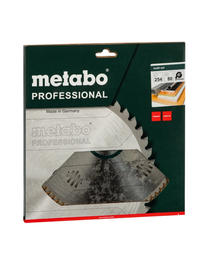 PIŁA TARCZOWA DO METALI SZLACHETNYCH HW/CT 254 x 30, 60 ZP/ZT, 5° UJEMNY 628223000 METABO główny