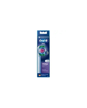 oral-b Doustny-B | Wymienne główki szczoteczki do zębów | EB18-4 3D Biały Pro | Głowice | Dla dorosłych | Liczba główek szczoteczki w zestawie: 4 | Biały