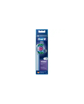 oral-b Doustny-B | Wymienne główki szczoteczki do zębów | EB18-4 3D Biały Pro | Głowice | Dla dorosłych | Liczba główek szczoteczki w zestawie: 4 | Biały