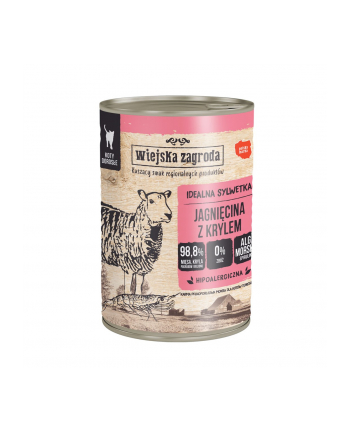 Wiejska Zagroda - Jagnięcina z krylem - Mokra karma dla kota - 400g