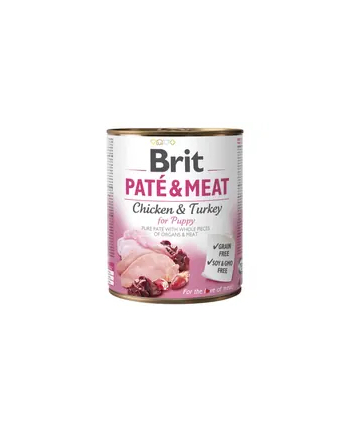 Karma BRIT PATÉ 'amp; MEAT kurczak dla szczeniąt 800g