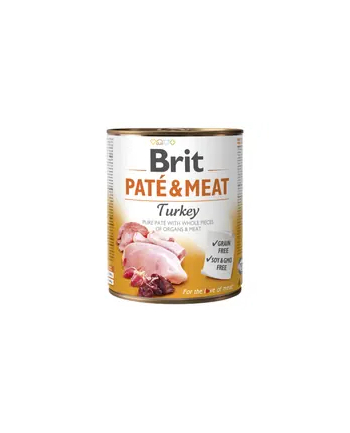 Karma BRIT PATÉ 'amp; MEAT z indykiem dla psa 800g