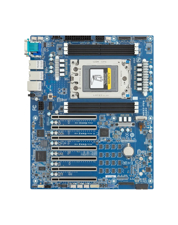 Płyta główna Gigabyte ME03-PE0 1x SP6 AMD Epyc 8004 SoC (6x DIMM, 2x MCIO 8i, 1xM2, 2x1Gbe, IMPI, ATX) główny