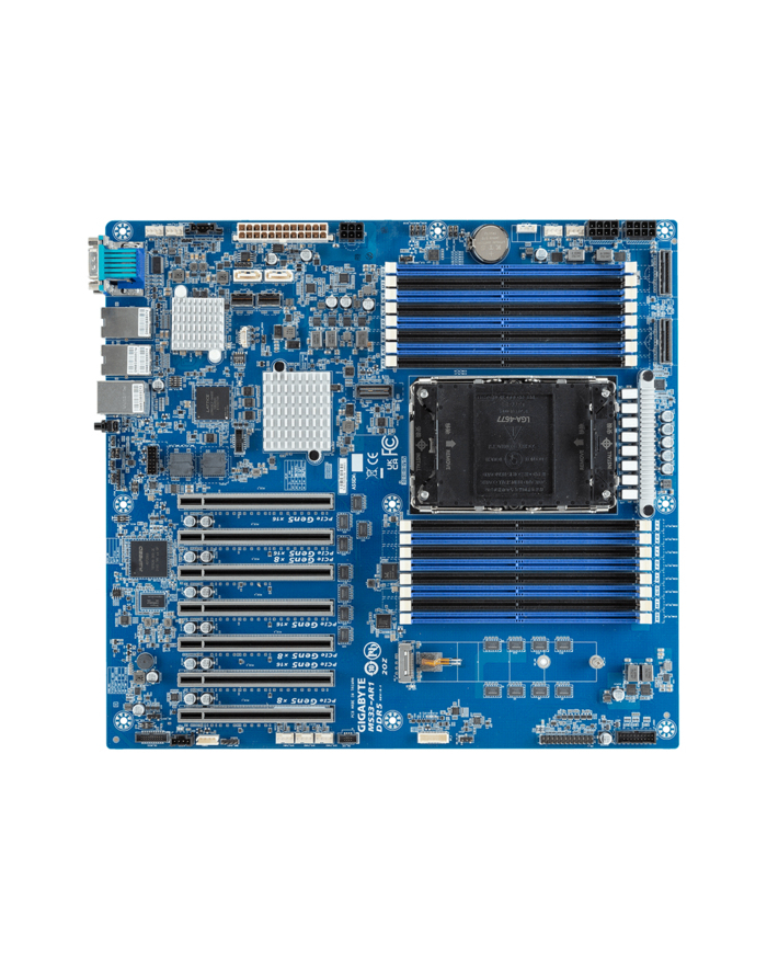 Płyta główna Gigabyte MS33-AR1 1x LGA4677 Intel Xeon Scalable 4/5gen C741 (16x DIMM, 2x MCIO 8i, 2x SlimSAS (8x SATA), 1xM2, 2x10Gbe, IPMI, E-ATX) główny