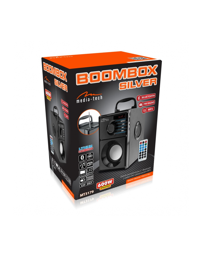 media tech MEDIA-TECH GŁOŚNIK BEZPRZEWODOWY BOOMBOX SILVER 15W MRS MT3179 główny