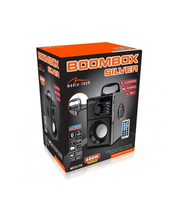 media tech MEDIA-TECH GŁOŚNIK BEZPRZEWODOWY BOOMBOX SILVER 15W MRS MT3179