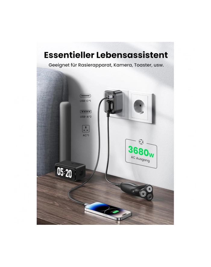 Ugreen Listwa zasilająca Przedłużacz EU 90613, 30W (90613) główny