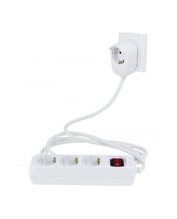 Rev Multiple Socket Outlet 3+1-Fold 5M + Switch White (0012395114WS)