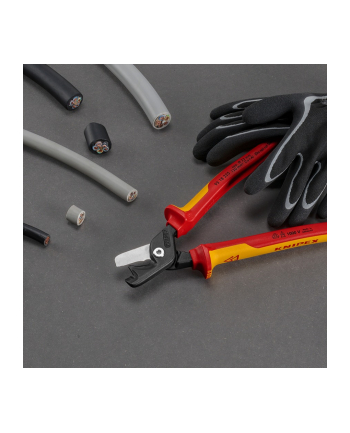 KNIPEX StepCut XL cable cutters 95 18 225 VD-E, cutting pliers (red/yellow, length 225mm)