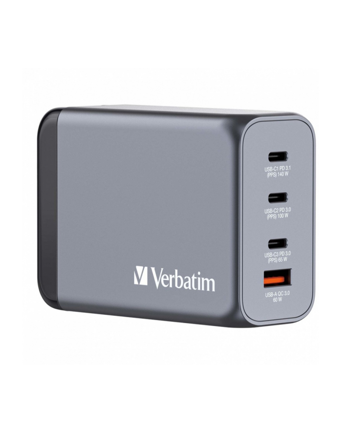 verbatim Ładowarka GNC-240 32205 GaN 240W, PD 3.1, QC 3.0  3x USB-C, 1x USB-A, UE / UK główny