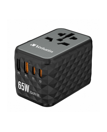 verbatim Adapter podróżny UTA-05 32120 ładowarka GaN 65W 180 krajów, 2x USB-C, 2x USB-A, PD 65W, QC 4+