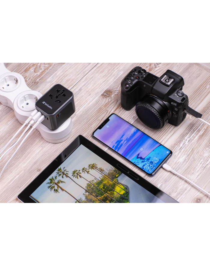 verbatim Adapter podróżny UTA-03 49545 180 krajów, ładowarka PD 30W, QC 3.0 3x USB-C , 2x USB-A główny