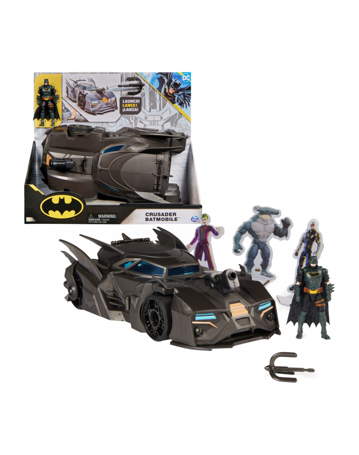 spinmaster Spin Master DC Comics Batman - Offroad Batmobile with hook catapult, toy vehicle (Kolor: CZARNY) główny