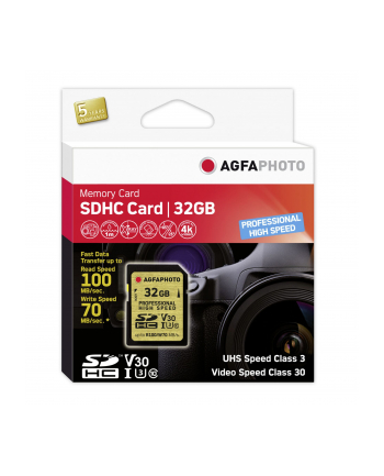 AgfaPhoto SDHC UHS I 32GB Professional High Speed U3 V30