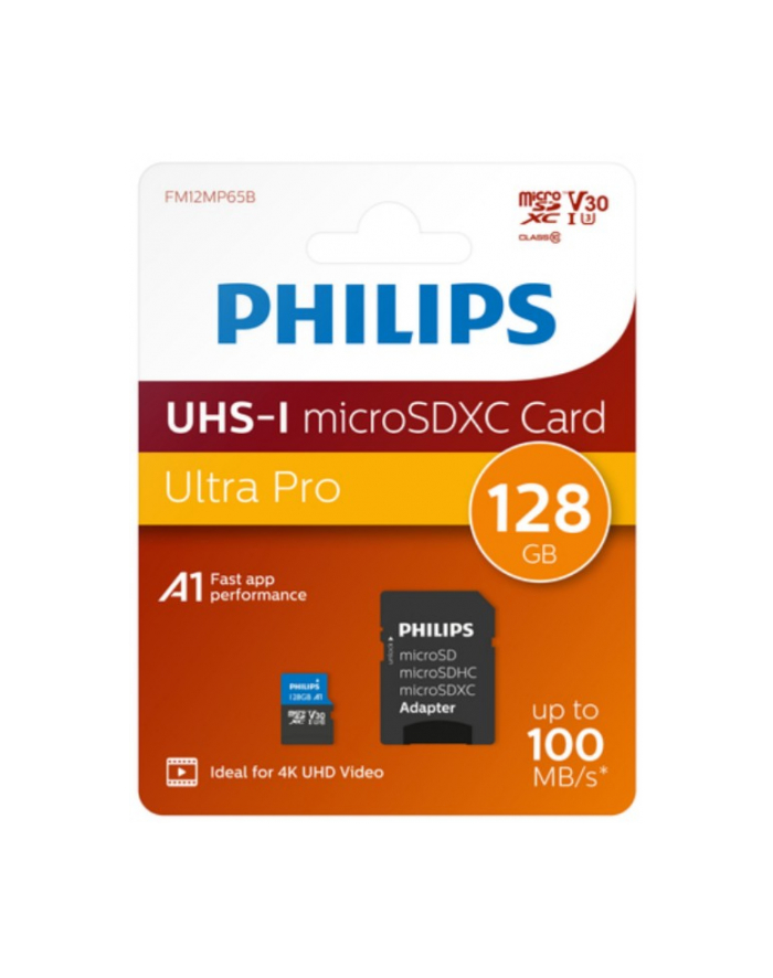 Philips Class SDXC 128GB + Adapter główny