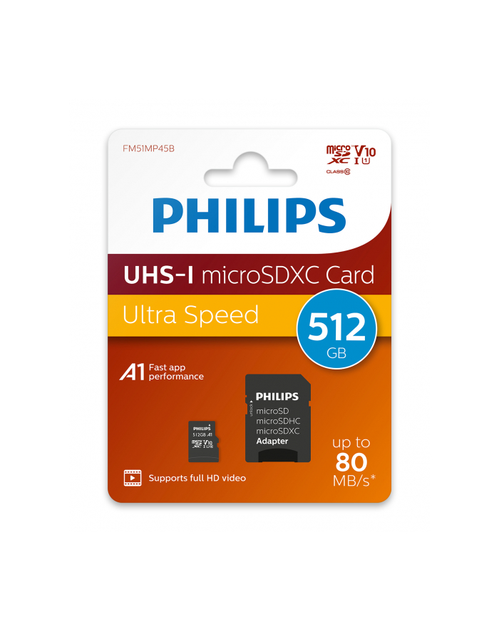 Philips Karta pamięci Class SDXC 256GB + Adapter główny