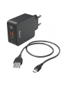 Hama Charger Qc3.0 + Micro-Usb-Cable, 1,5M, Black - nr 1