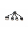 ASSMANN KABEL USB  USB-A - USB-C, MICROUSB, LIGHTNING 0.15 M CZARNY (DB-300160-002-S)  (DB300160002S) - nr 23