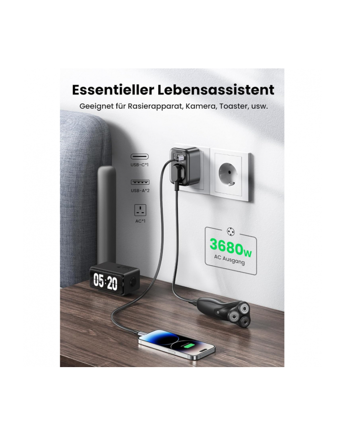 Ugreen Listwa zasilająca Przedłużacz EU 90613, 30W (90613) główny