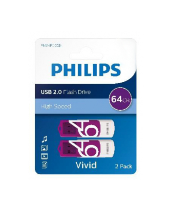 Philips Pendrive Vivid (2 szt.), 64 GB (433990)