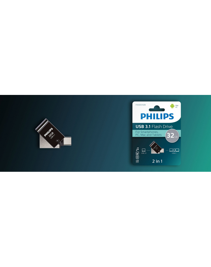 Philips 2 in 1 Black 32GB OTG USB C + USB 3.1 (FM32DC152B00) główny