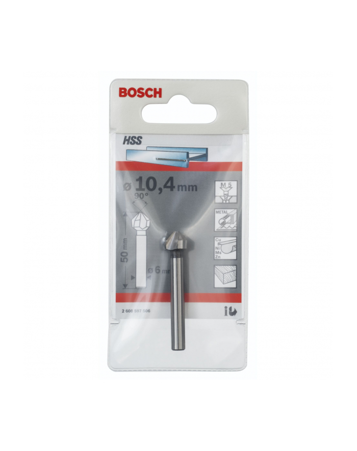 BOSCH Pogłębiacze stożkowe Ś: 10,4 r: M5 e: 50 d: 1/4 2608597506 główny