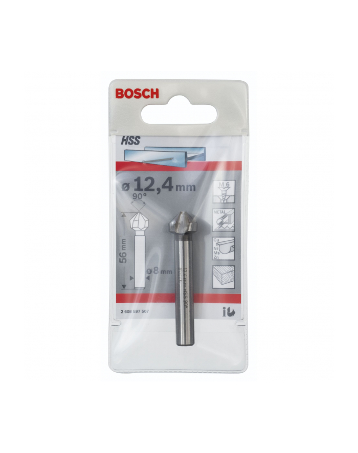 BOSCH Pogłębiacze stożkowe Ś: 12,4 r: M6 e: 56 d: 1/4 2608597507 główny