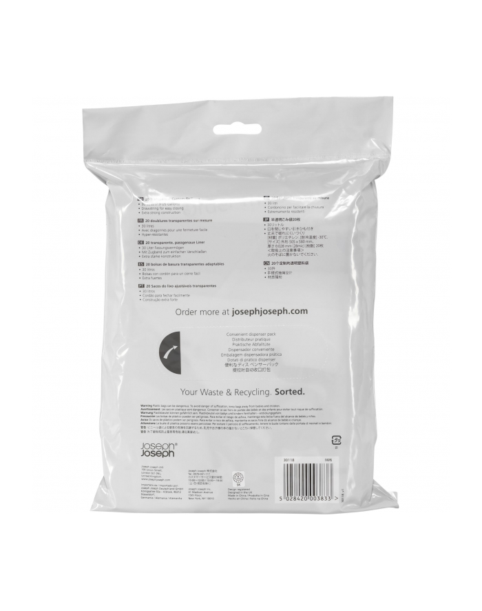 Joseph Kosz Na Śmieci Bin Liners  30L Transparent 20 Szt. główny