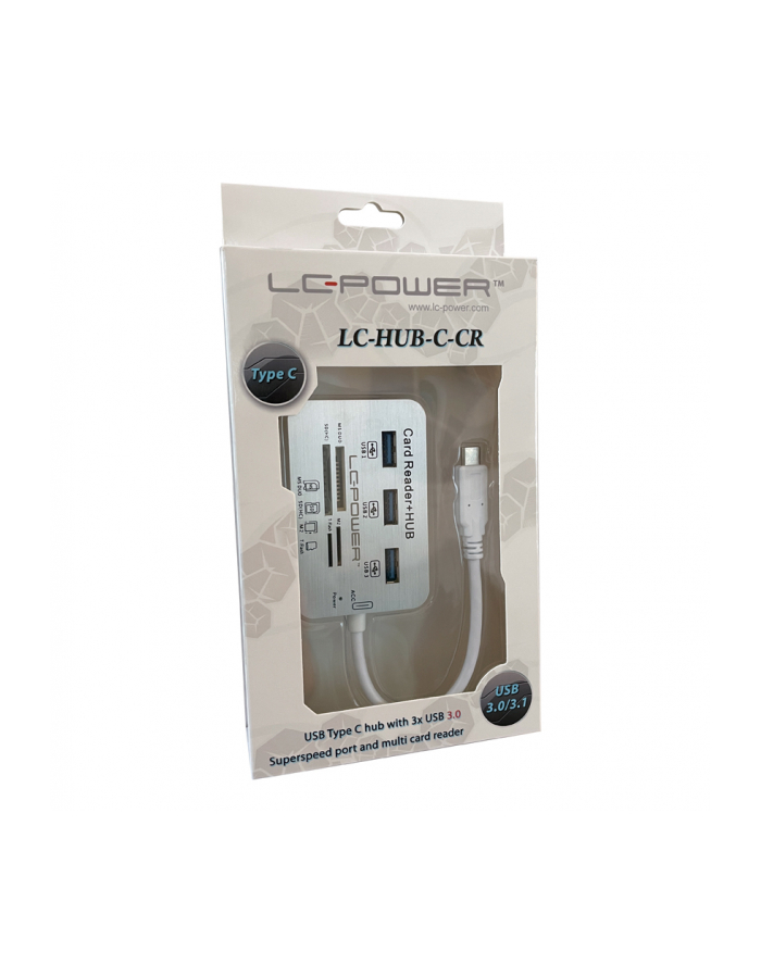 LC Power LC-HUB-C-CR USB hub - 3 - USB 3.0 - Srebrny główny