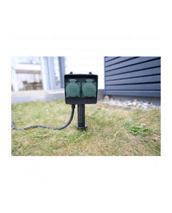 BRENNENSTUHL BRENNENSTUHL BRENNENSTUHL BRENNENSTUHL 4-WAY GARDEN SOCKET OUTLET WITH EARTH SPIKE - CZARNY ZIELONY / CZA
