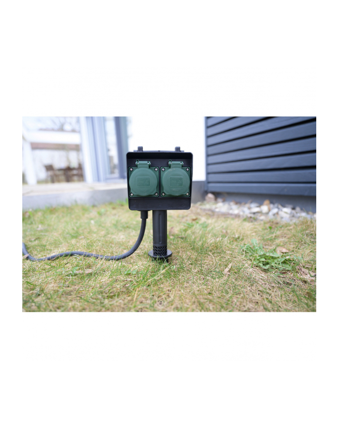 BRENNENSTUHL BRENNENSTUHL BRENNENSTUHL BRENNENSTUHL 4-WAY GARDEN SOCKET OUTLET WITH EARTH SPIKE - CZARNY ZIELONY / CZA główny