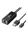 UGREEN ADAPTER SIECIOWY  30985 MICRO USB DO RJ45, DO TV STICKÓW I CHROMECASTÓW (CZARNY)  (UGR311BLK) - nr 1