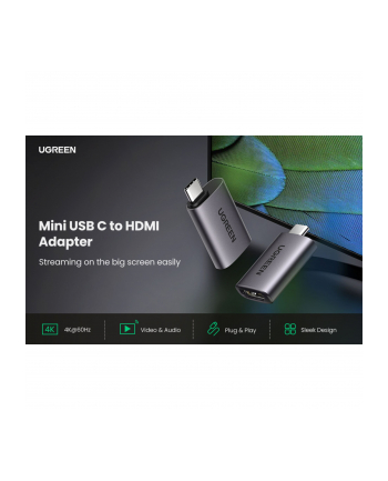 UGREEN  US320 USB-C DO HDMI ADAPTER (GWIEZDNA SZAROŚĆ)  (UGR489GRY)