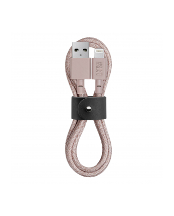 NATIVE UNION KABEL  BELT CABLE LIGHTNING ZE SKÓRZANYM ZAPIĘCIEM 1,2M (ROSE) NTU039RS