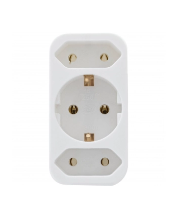 REV TRANSITION PLUG 2-FOLD + 1 SAFETY CONTACT WHITE - BIAŁY (0512735777WS)